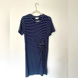 Short sleeve navy striped dress, by Treasure and Bond!